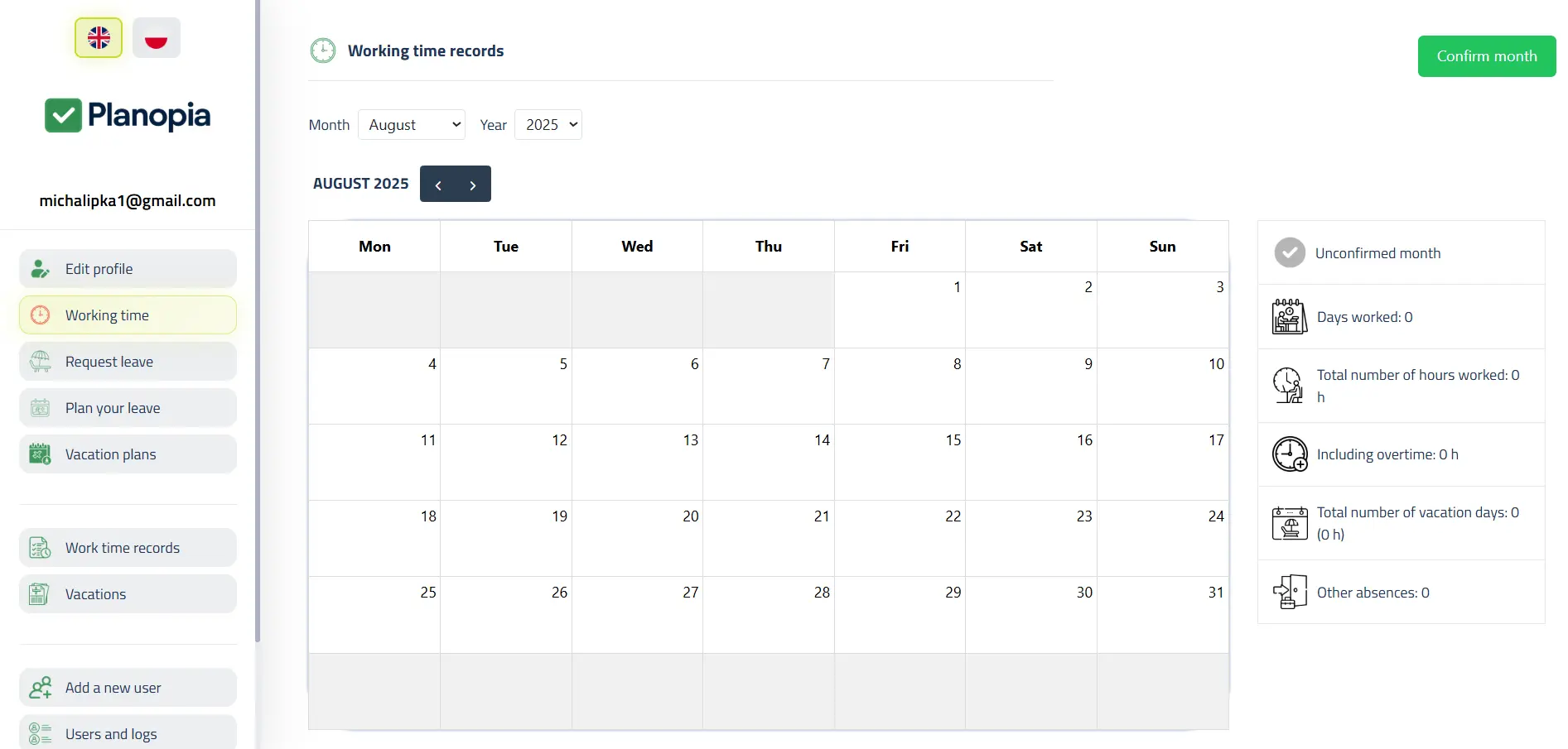 Planopia – desktop view