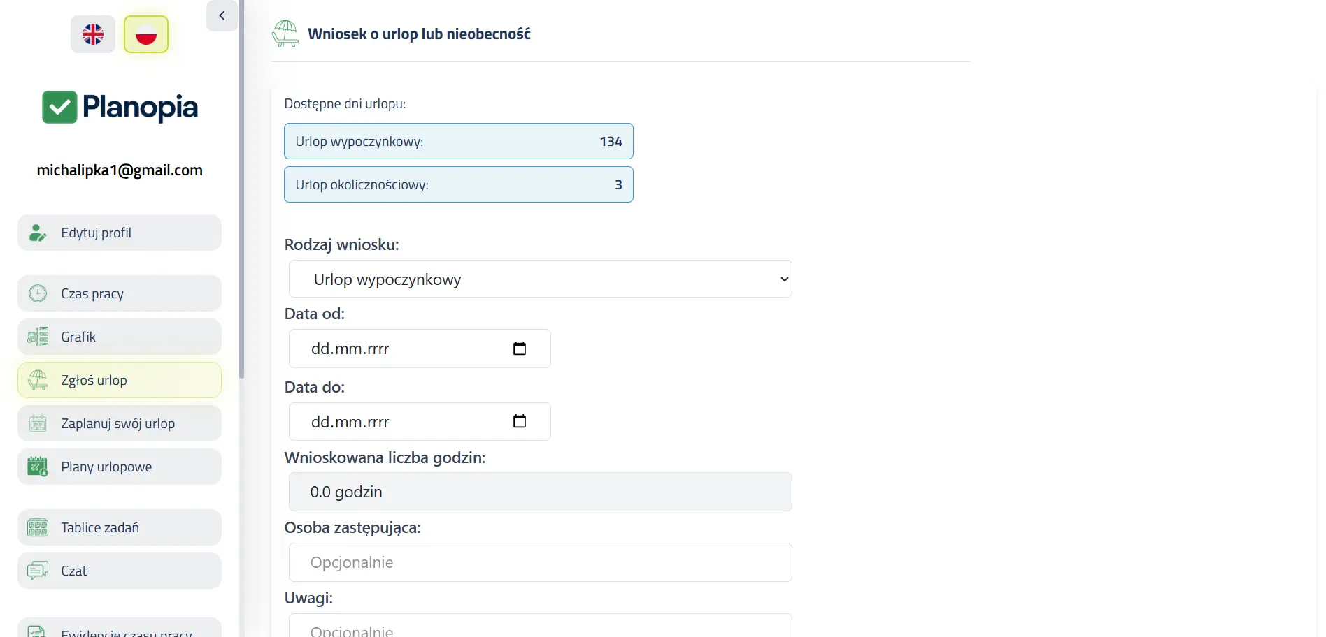 Planopia – widok desktop