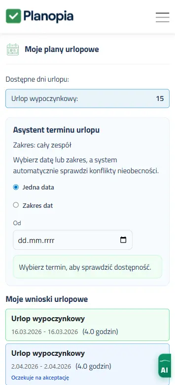 Program do planowania urlopów – Planopia